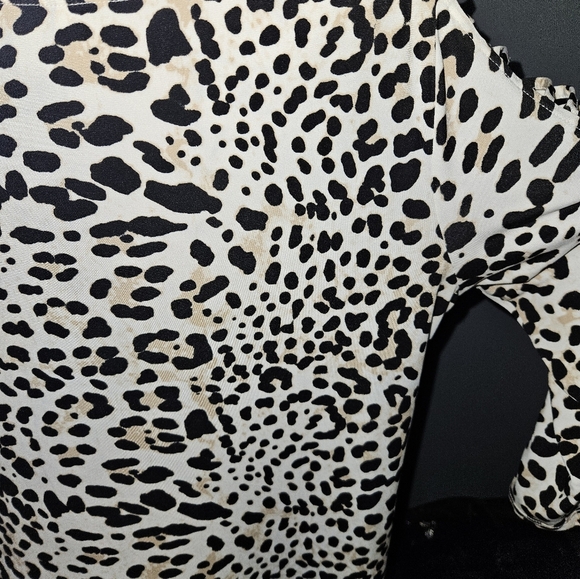 Cato Womans Long Sleeve Cheetah Print Blouse Size Xl - Picture 6 of 11